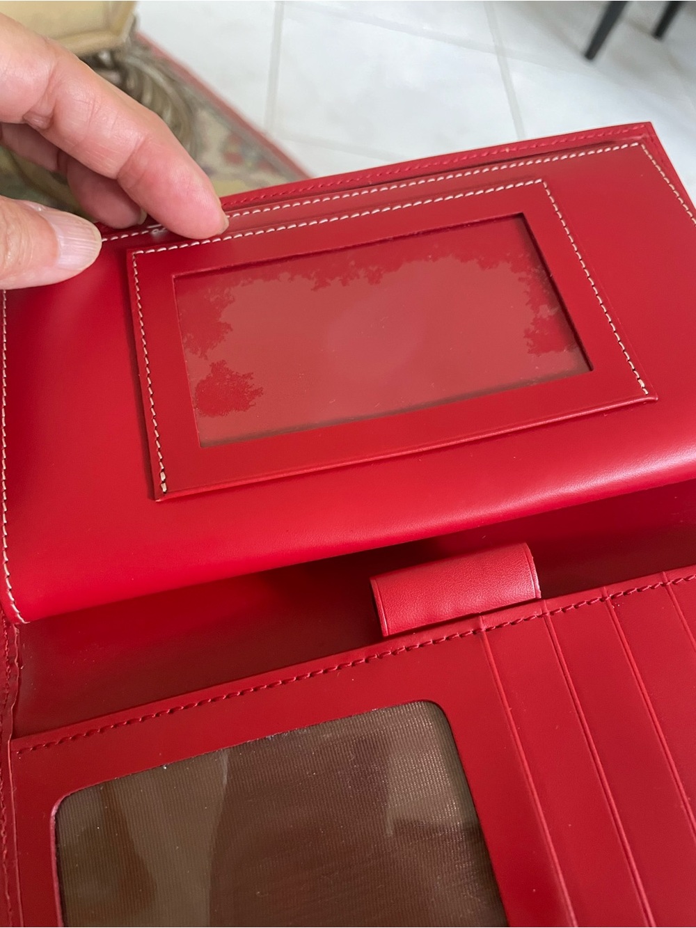 Dooney & Bourke Bright Red Leather Flap Wallet - Picture 5 of 15